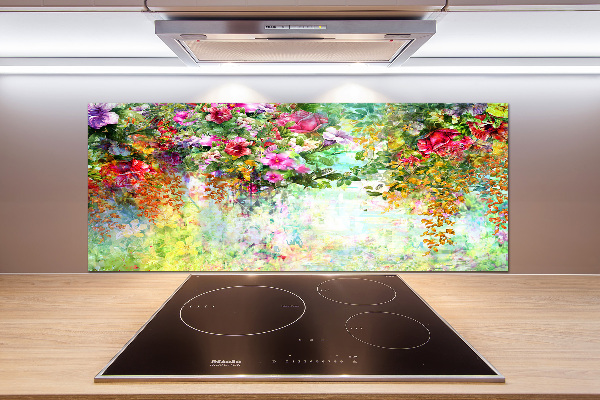 Cooker splashback Multi -colored flowers