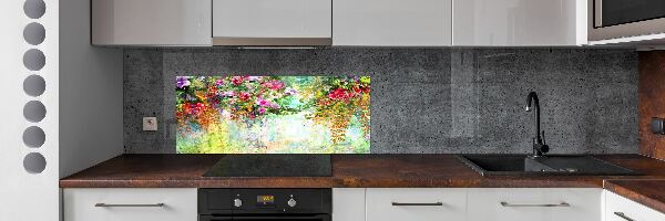 Cooker splashback Multi -colored flowers