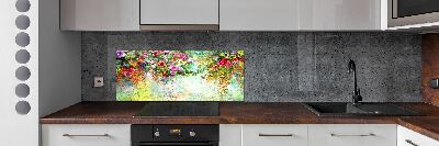 Cooker splashback Multi -colored flowers