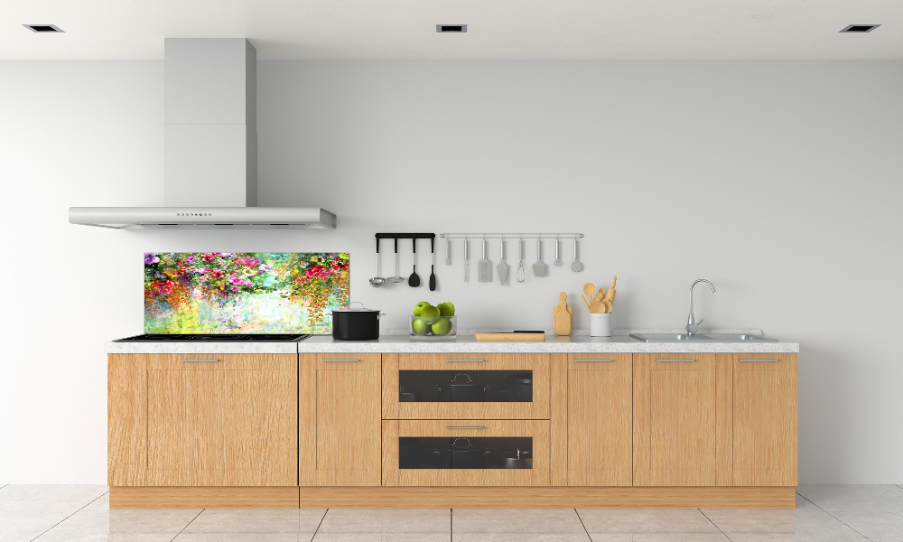 Cooker splashback Multi -colored flowers