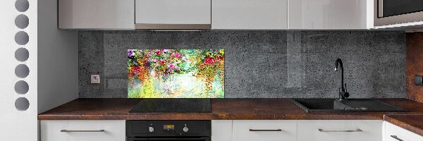 Cooker splashback Multi -colored flowers