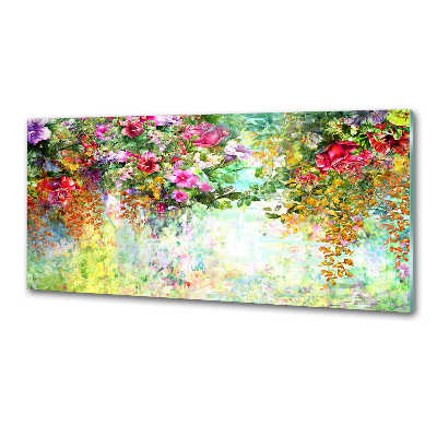 Cooker splashback Multi -colored flowers