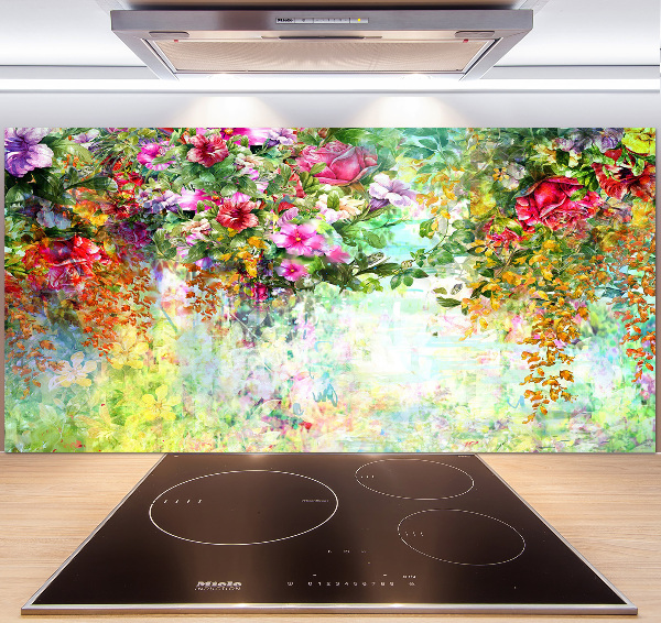 Cooker splashback Multi -colored flowers