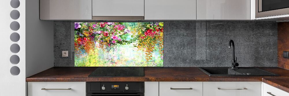 Cooker splashback Multi -colored flowers