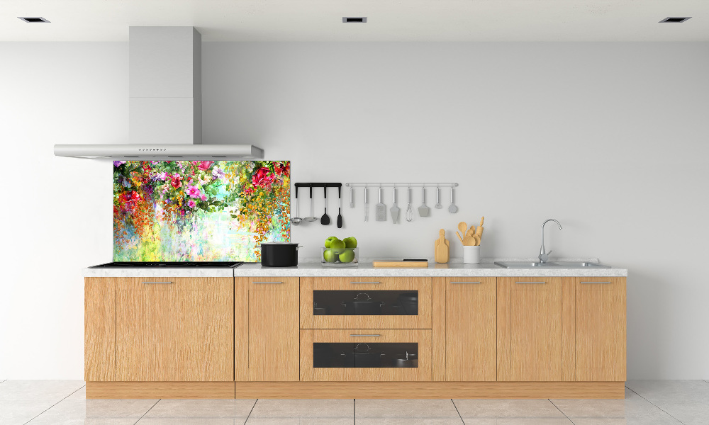 Cooker splashback Multi -colored flowers