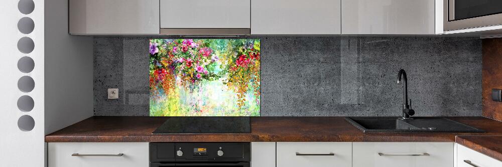 Cooker splashback Multi -colored flowers