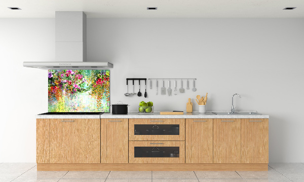 Cooker splashback Multi -colored flowers