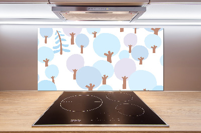 Cooker splashback Colorful trees