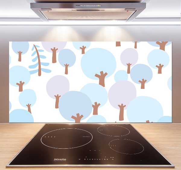 Cooker splashback Colorful trees