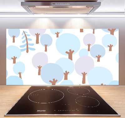 Cooker splashback Colorful trees