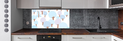 Cooker splashback Colorful trees