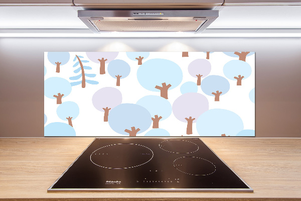 Cooker splashback Colorful trees