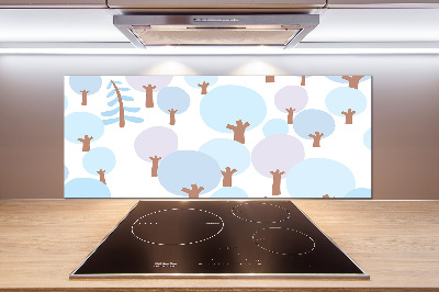 Cooker splashback Colorful trees