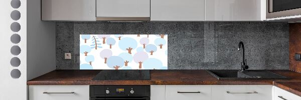 Cooker splashback Colorful trees