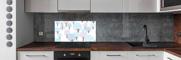 Cooker splashback Colorful trees