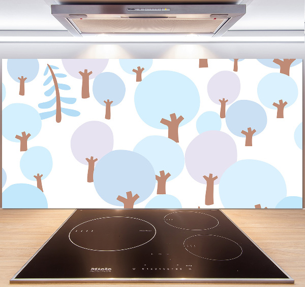 Cooker splashback Colorful trees