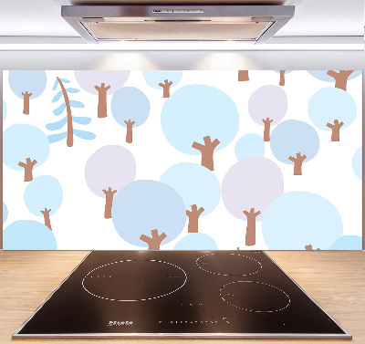 Cooker splashback Colorful trees