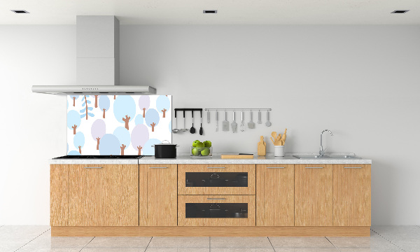 Cooker splashback Colorful trees