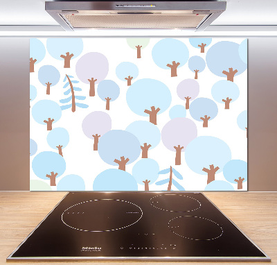 Cooker splashback Colorful trees