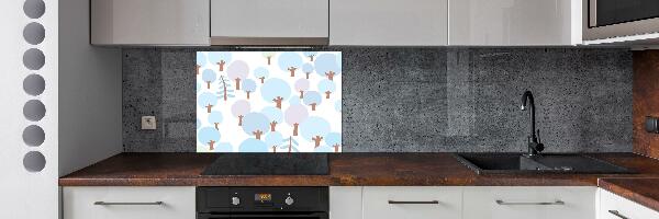 Cooker splashback Colorful trees