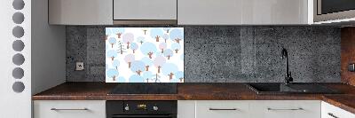 Cooker splashback Colorful trees