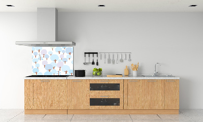 Cooker splashback Colorful trees