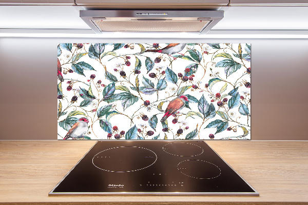 Cooker splashback Blackberry and birds