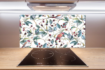 Cooker splashback Blackberry and birds