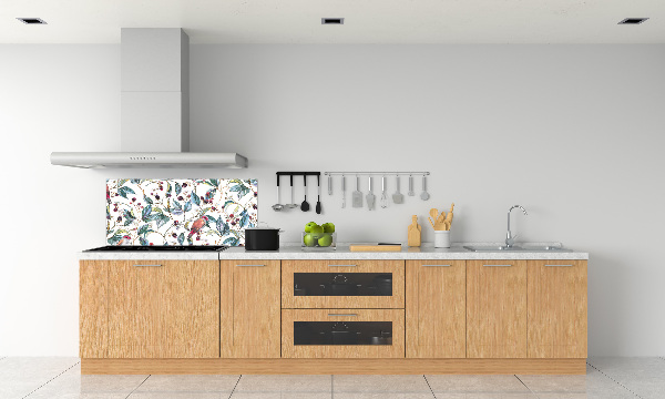 Cooker splashback Blackberry and birds