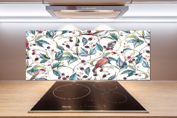 Cooker splashback Blackberry and birds