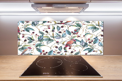 Cooker splashback Blackberry and birds