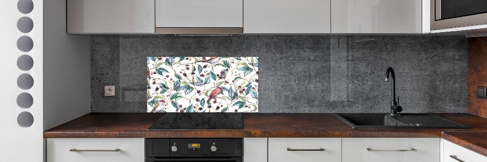 Cooker splashback Blackberry and birds