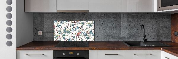 Cooker splashback Blackberry and birds