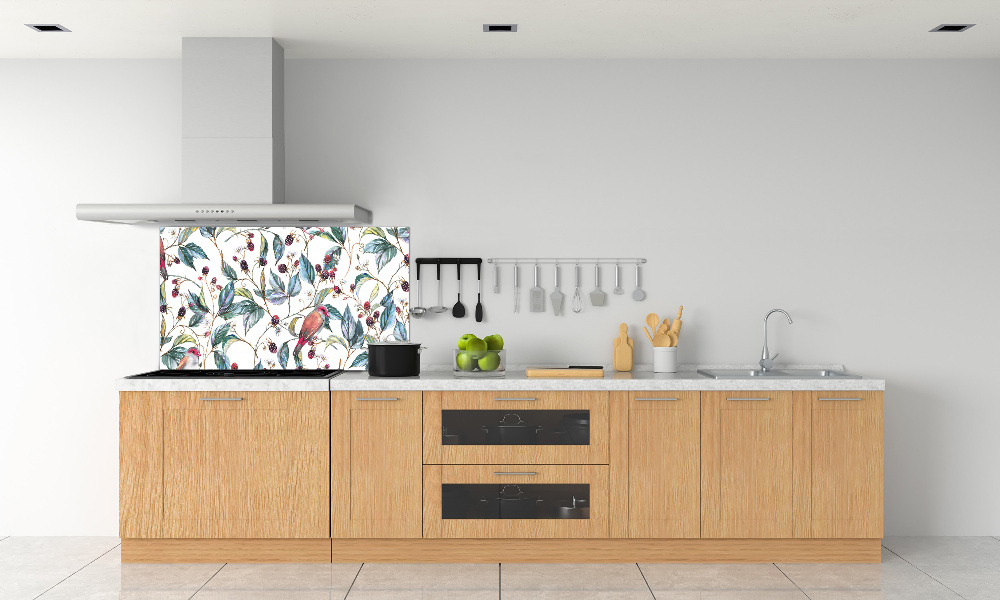 Cooker splashback Blackberry and birds