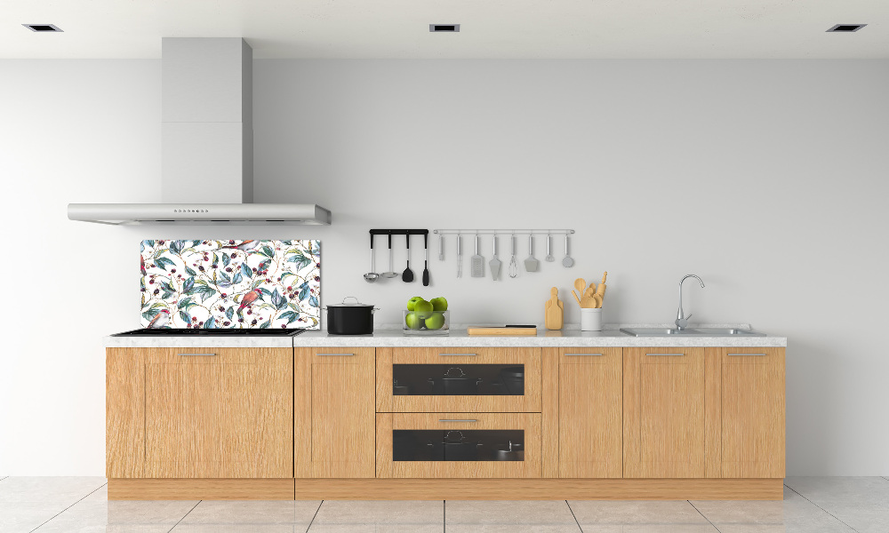 Cooker splashback Blackberry and birds