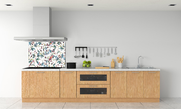 Cooker splashback Blackberry and birds