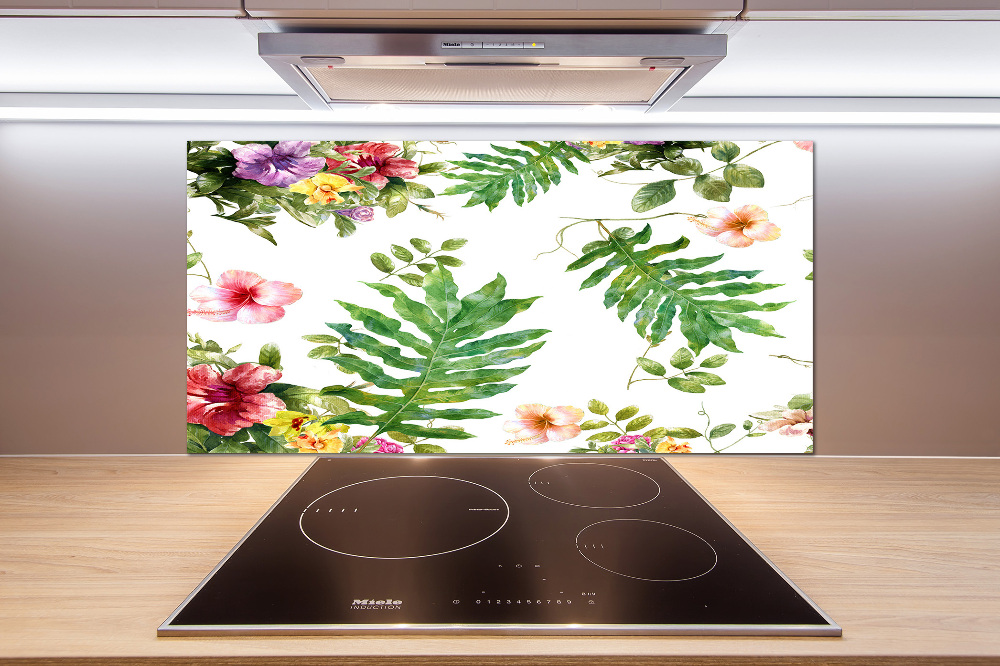 Cooker splashback Floral pattern