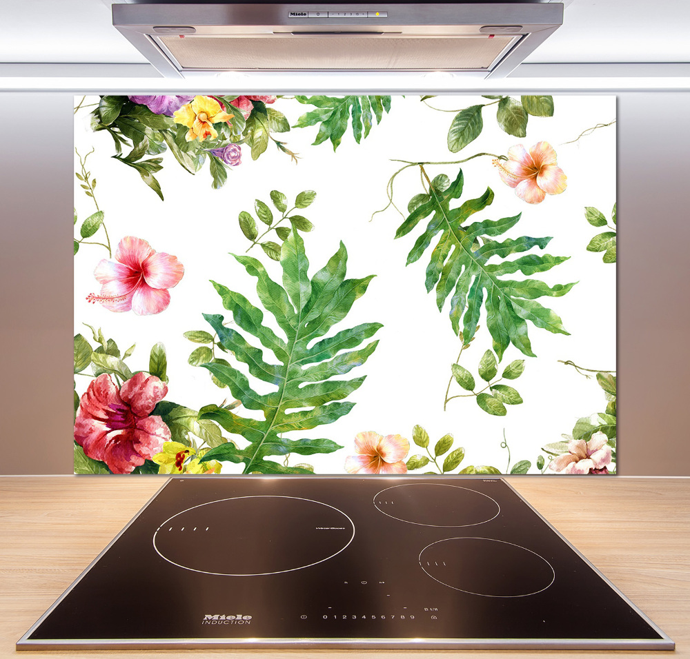 Cooker splashback Floral pattern