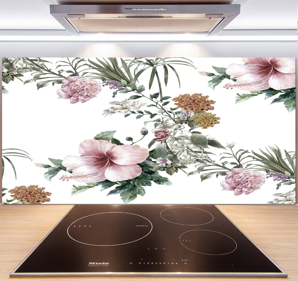 Cooker splashback Floral pattern