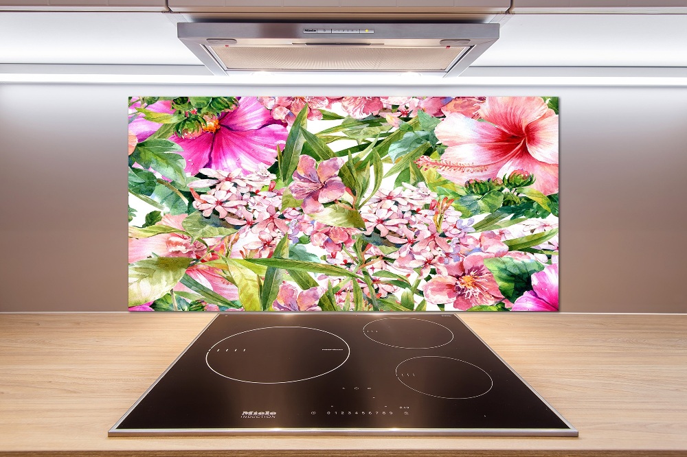 Cooker splashback Floral pattern