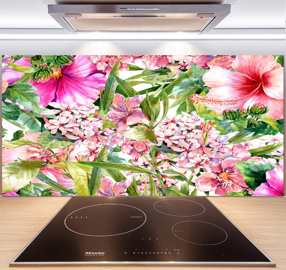 Cooker splashback Floral pattern