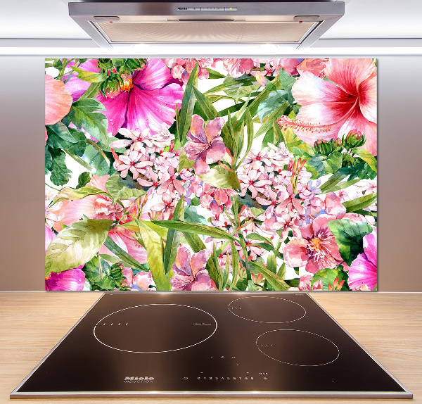 Cooker splashback Floral pattern