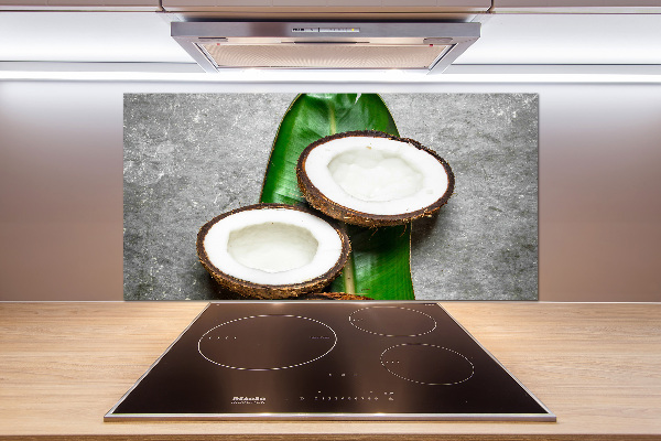 Glass splashback Coconut halves