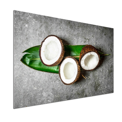 Glass splashback Coconut halves