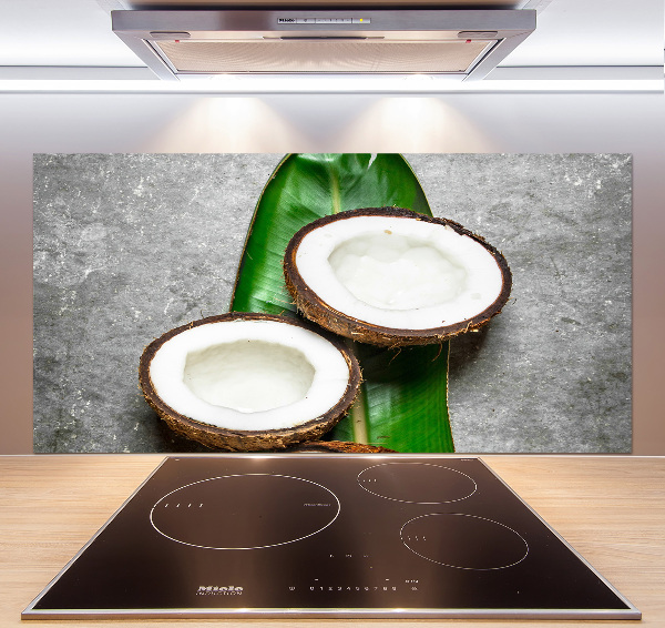 Glass splashback Coconut halves