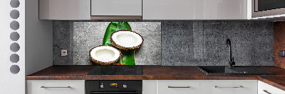 Glass splashback Coconut halves