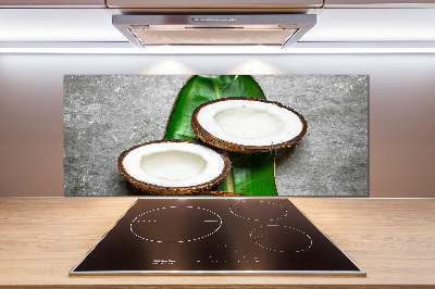 Glass splashback Coconut halves