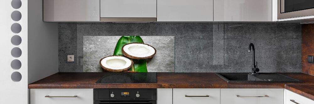 Glass splashback Coconut halves