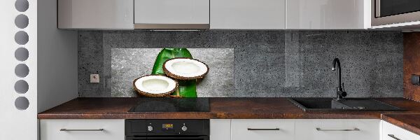 Glass splashback Coconut halves