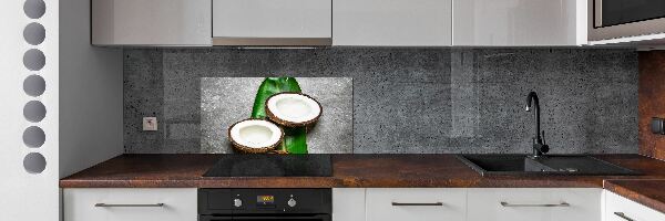 Glass splashback Coconut halves